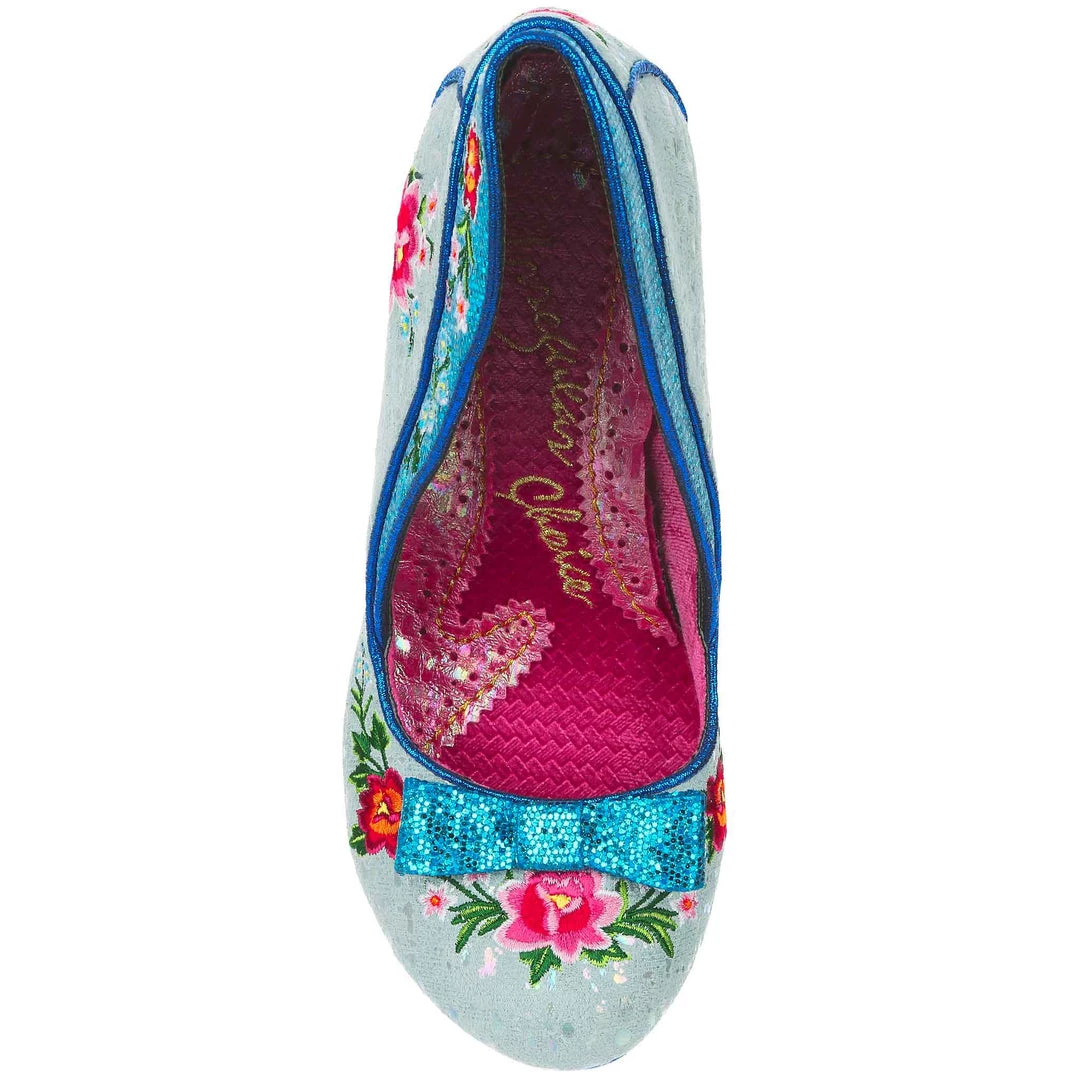 New In Irregular Choice Fancy Folk Pumps In Blue