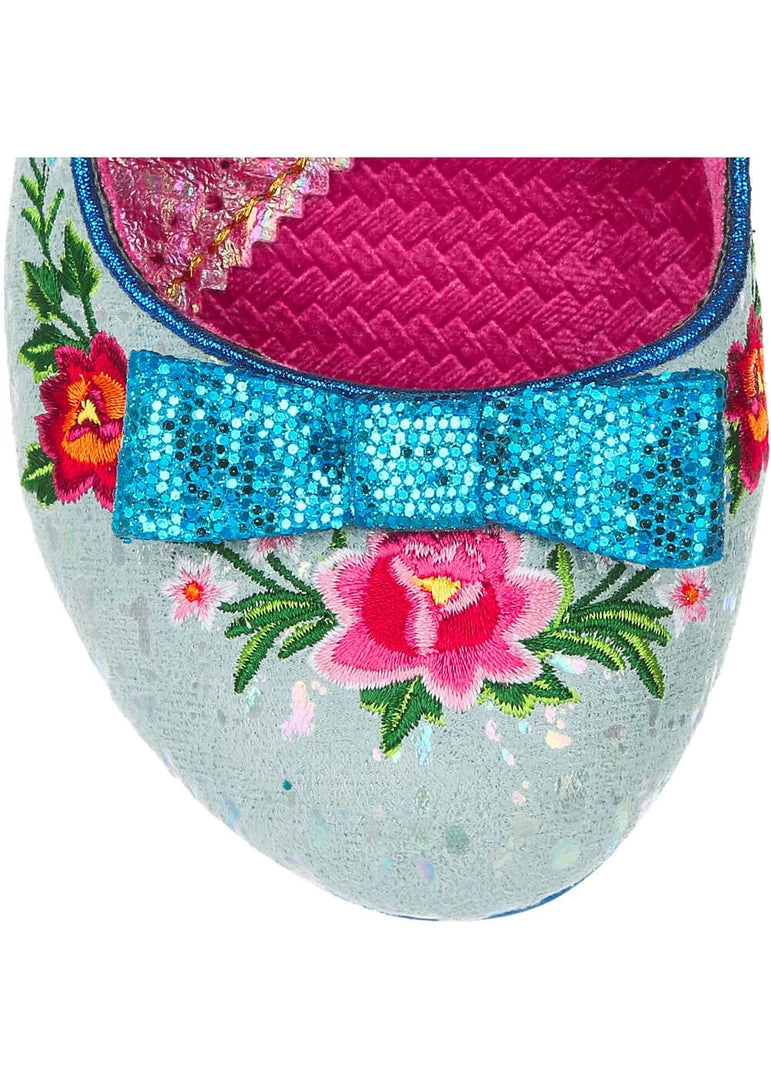 New In Irregular Choice Fancy Folk Pumps In Blue