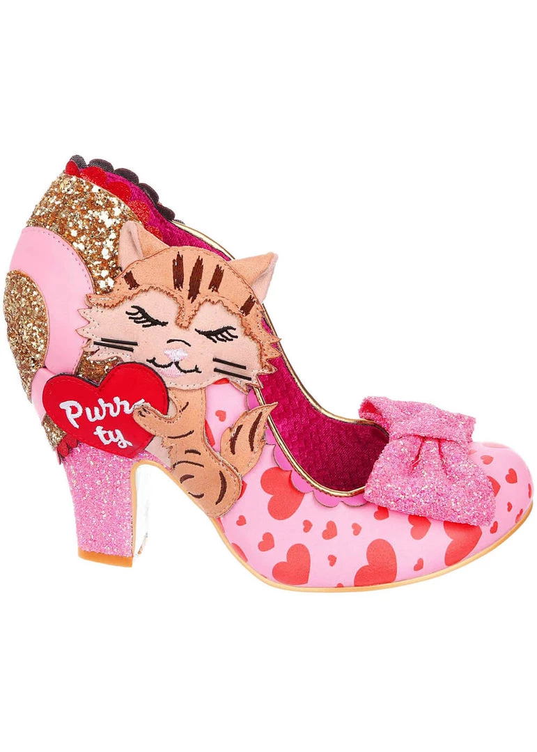 New In Irregular Choice Smitten Kittens Cat 50's Pumps Pink