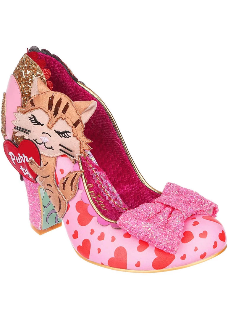 New In Irregular Choice Smitten Kittens Cat 50's Pumps Pink
