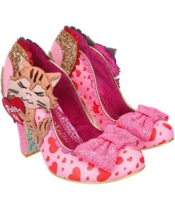 New In Irregular Choice Smitten Kittens Cat 50's Pumps Pink