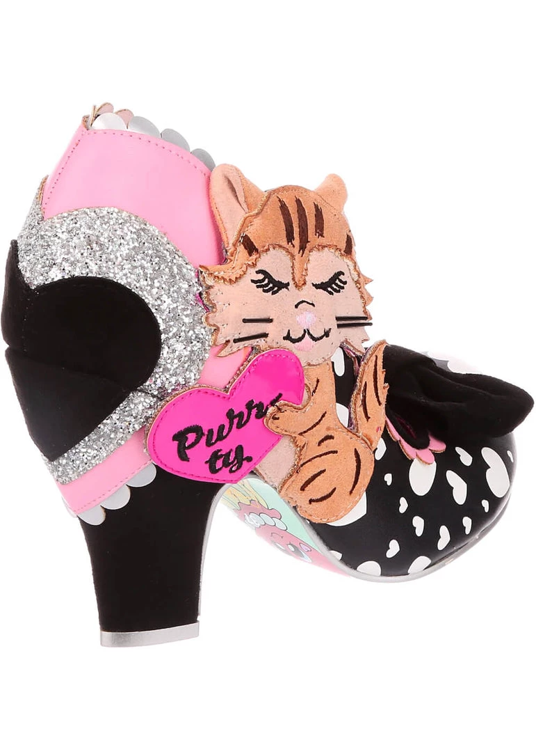 New In Irregular Choice Smitten Kittens Cat 50's Pumps Black