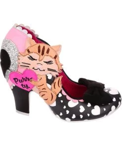 New In Irregular Choice Smitten Kittens Cat 50's Pumps Black