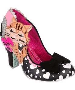 New In Irregular Choice Smitten Kittens Cat 50's Pumps Black