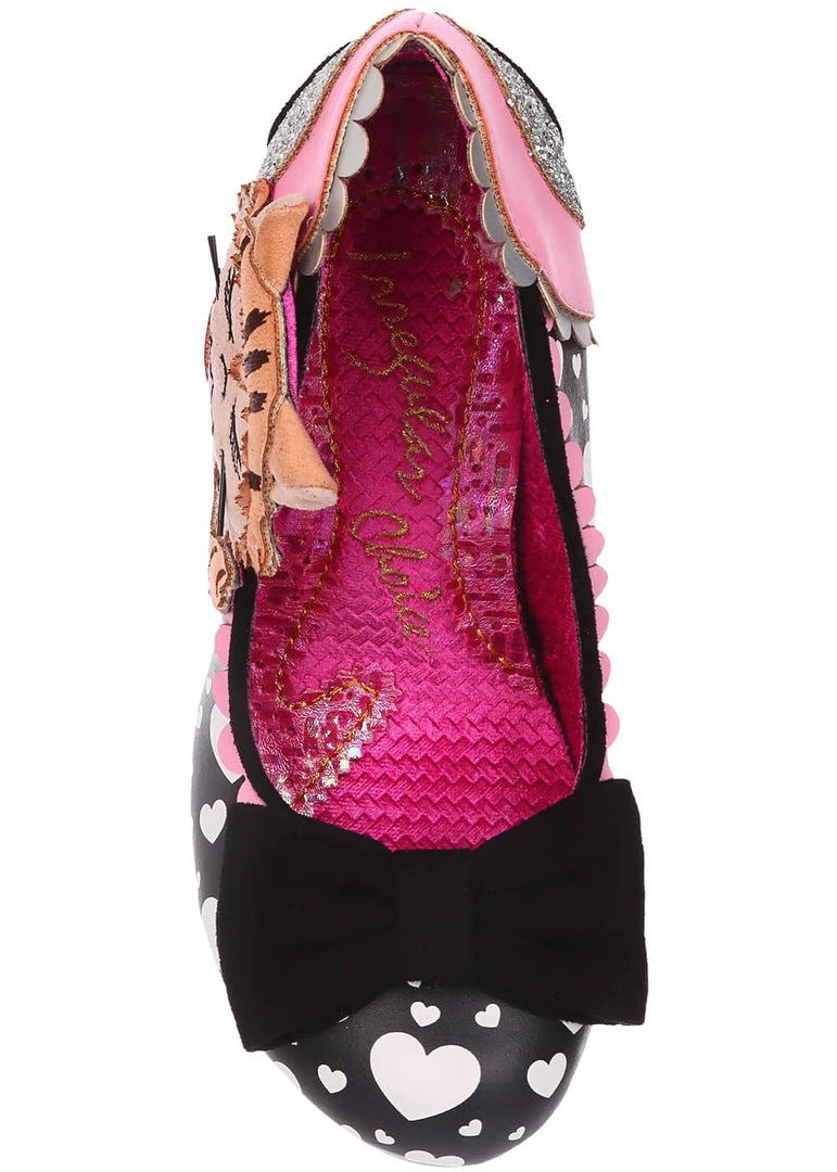 New In Irregular Choice Smitten Kittens Cat 50's Pumps Black