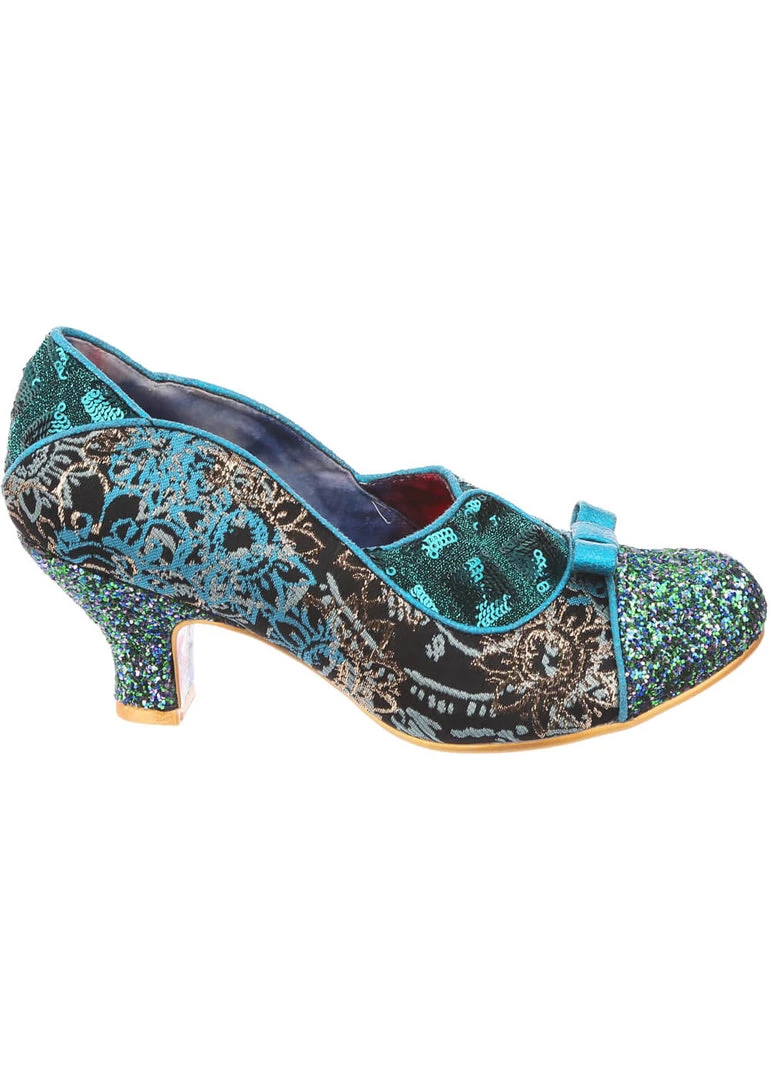 Irregular Choice Hold Up 40's Pumps Blue Green