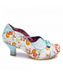 Irregular Choice Hold Up Floral 40's Pumps Blue New In