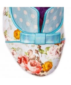 Irregular Choice Hold Up Floral 40's Pumps Blue New In