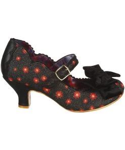 New In Irregular Choice Spring Breeze Flowers 60's Pumps Black