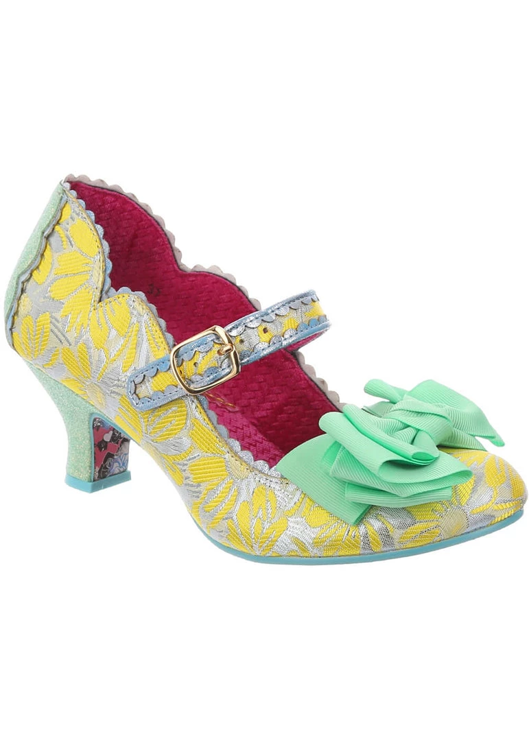 New In Irregular Choice Summer Breeze 40's Pumps Yellow