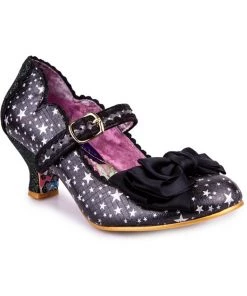 New In Irregular Choice Summer Breeze Stars 50's Pumps Black