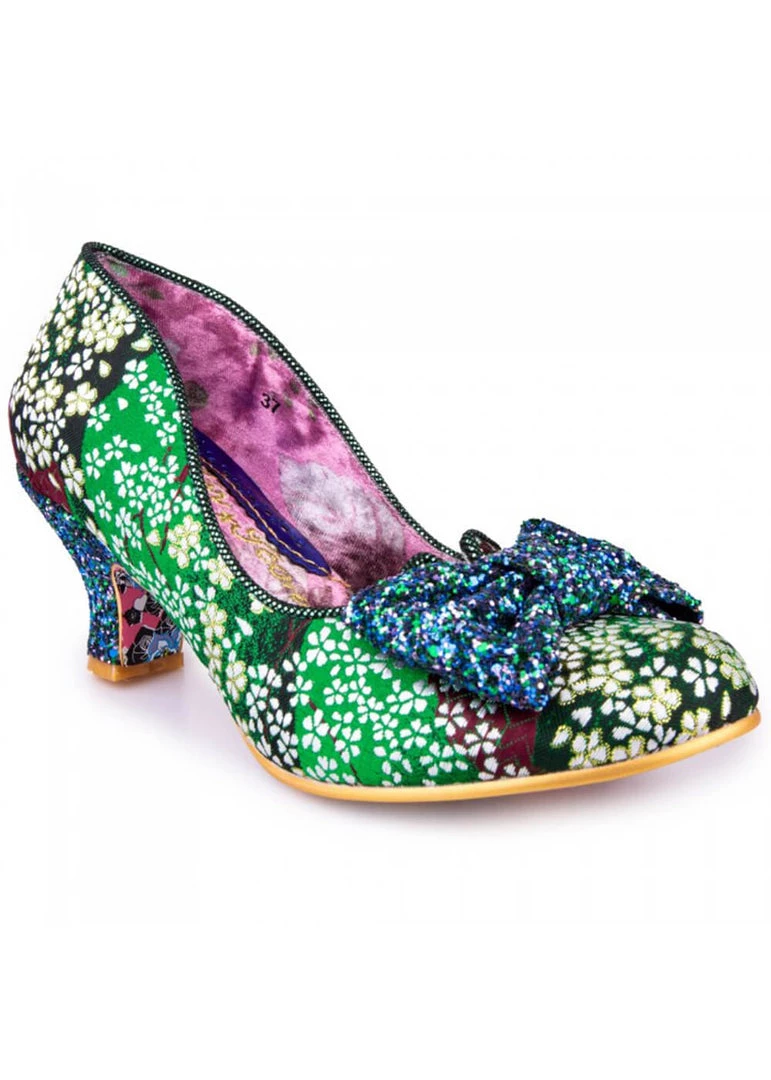 New In Irregular Choice Dazzle Razzle Floral 40's Pumps Green
