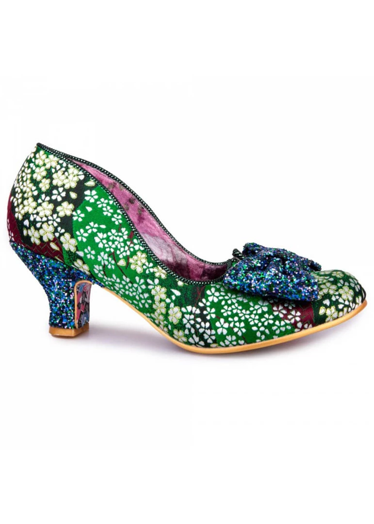 New In Irregular Choice Dazzle Razzle Floral 40's Pumps Green