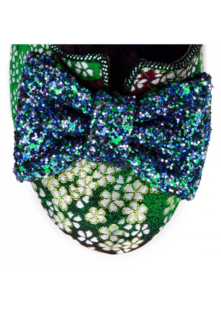 New In Irregular Choice Dazzle Razzle Floral 40's Pumps Green