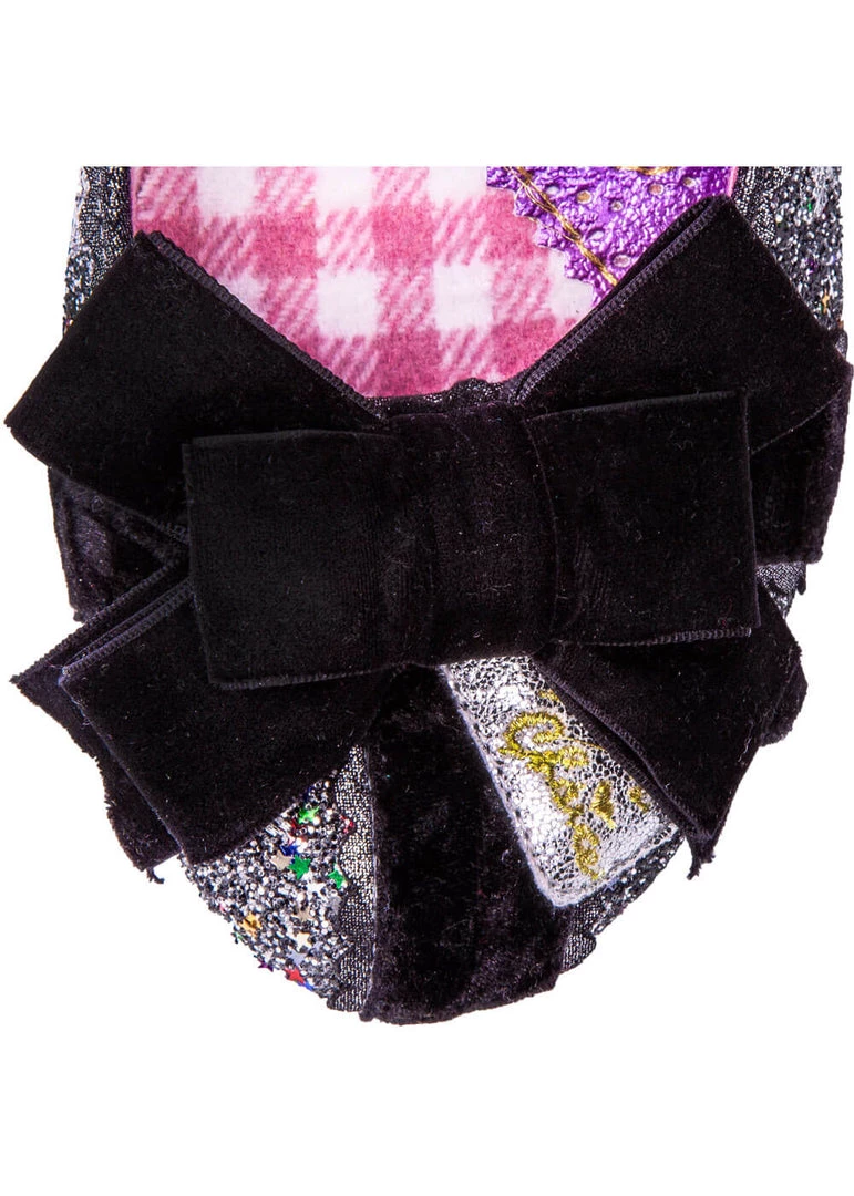 New In Irregular Choice Party Snow Queen 50's Pumps Black Silver