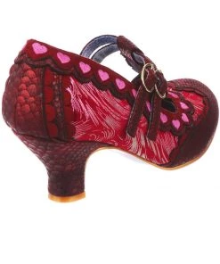 Irregular Choice Serendipity Hearts 50's Pumps Red