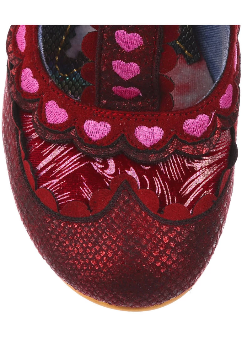 Irregular Choice Serendipity Hearts 50's Pumps Red