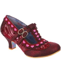 Irregular Choice Serendipity Hearts 50's Pumps Red