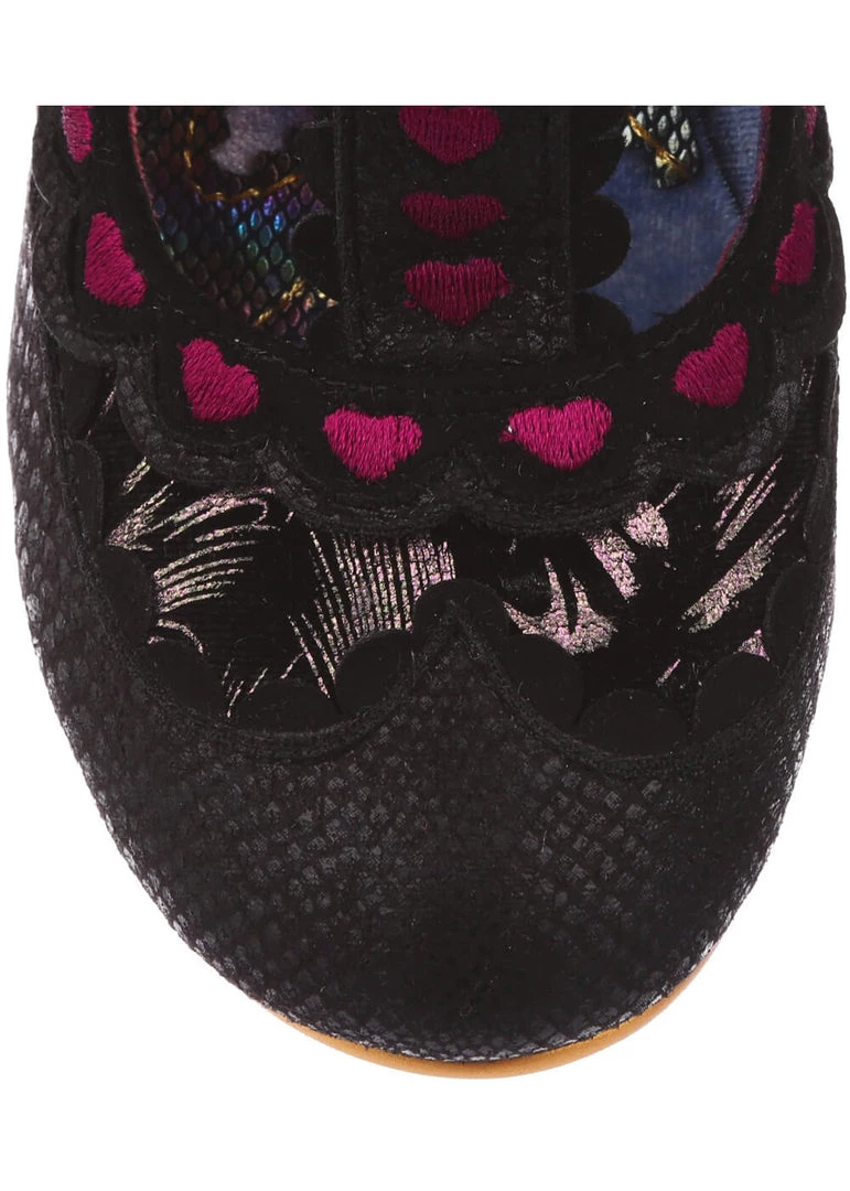 Irregular Choice Serendipity Hearts 50's Pumps Black New In
