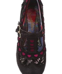 Irregular Choice Serendipity Hearts 50's Pumps Black New In