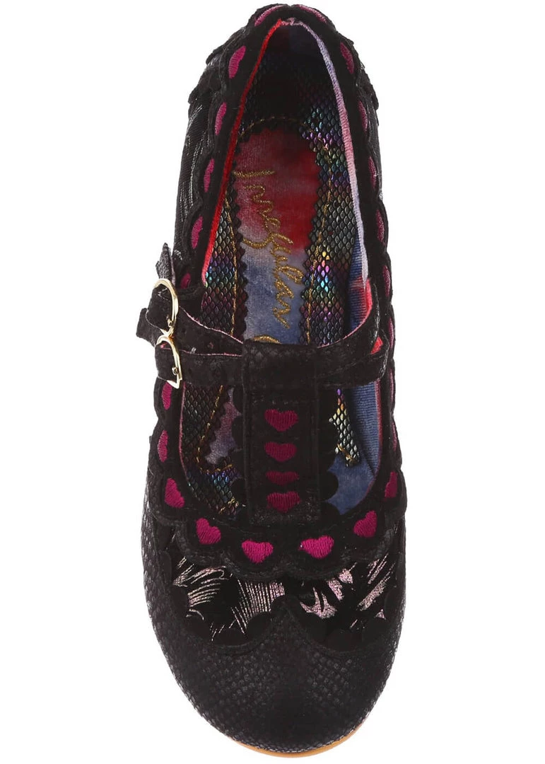 Irregular Choice Serendipity Hearts 50's Pumps Black New In