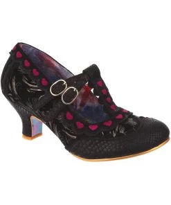 Irregular Choice Serendipity Hearts 50's Pumps Black New In