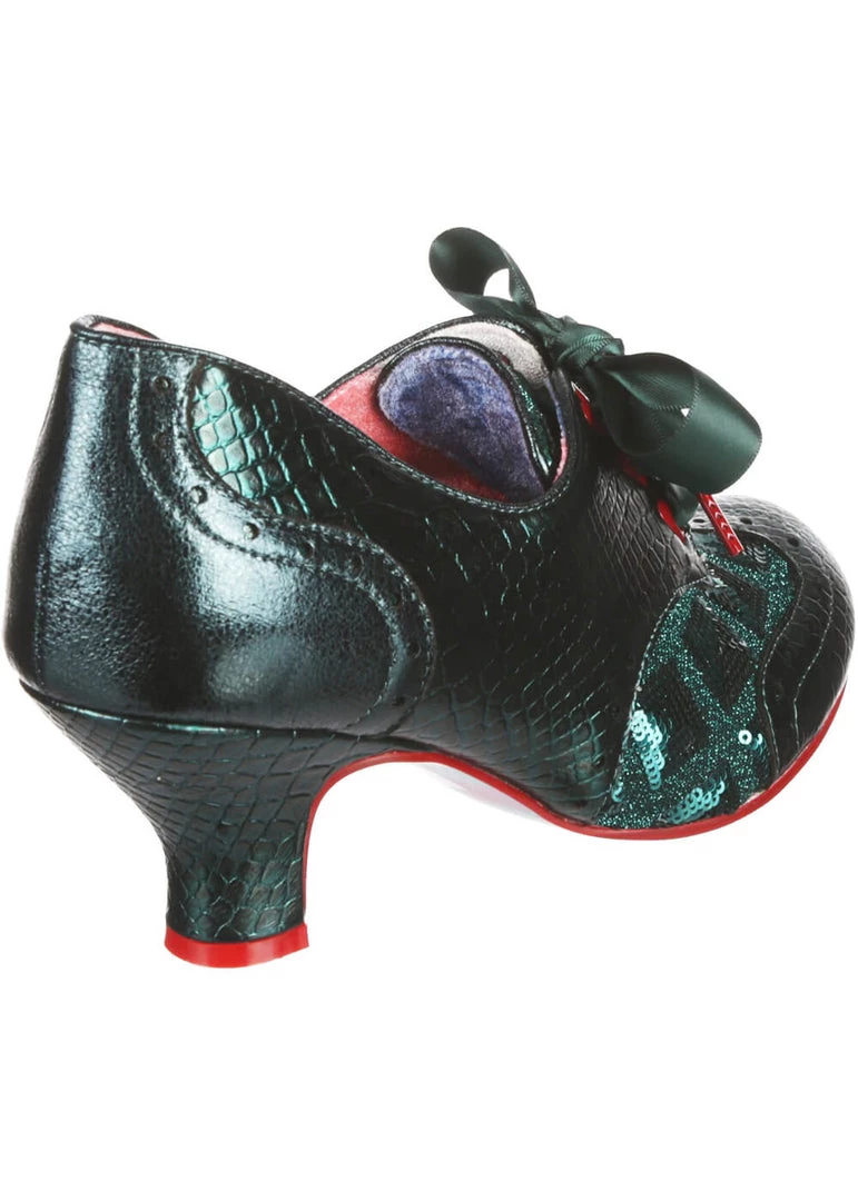 Irregular Choice Cobbles 40's Pumps Dark Green New In