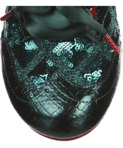 Irregular Choice Cobbles 40's Pumps Dark Green New In