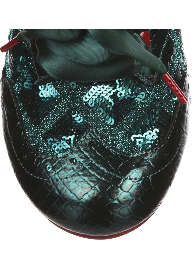 Irregular Choice Cobbles 40's Pumps Dark Green New In