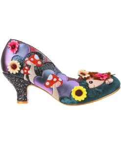 Irregular Choice Hedgerow Happiness 50's Pumps Green New In