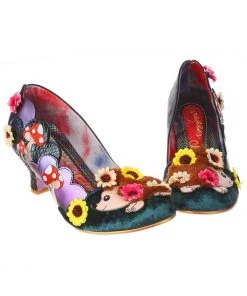Irregular Choice Hedgerow Happiness 50's Pumps Green New In