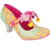 New In Irregular Choice Charming Chum Tartan 40's Pumps Mint Yellow