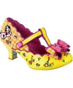 Irregular Choice Catching Butterflies Cat Pumps Yellow