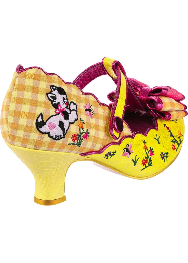 Irregular Choice Catching Butterflies Cat Pumps Yellow