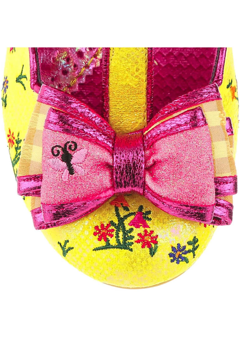Irregular Choice Catching Butterflies Cat Pumps Yellow