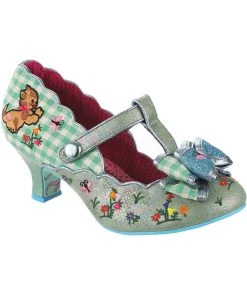 Irregular Choice Catching Butterflies Cat Pumps Green New In