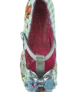 Irregular Choice Catching Butterflies Cat Pumps Green New In