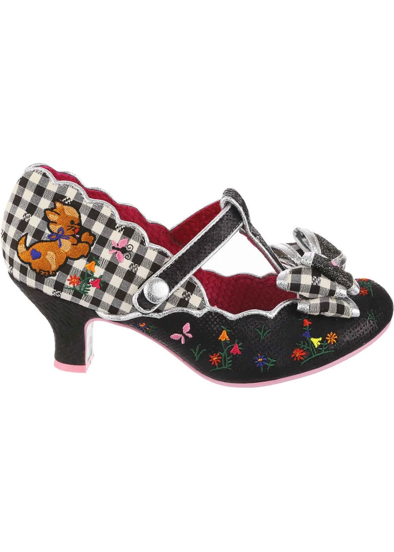 New In Irregular Choice Catching Butterflies Cat Pumps Black