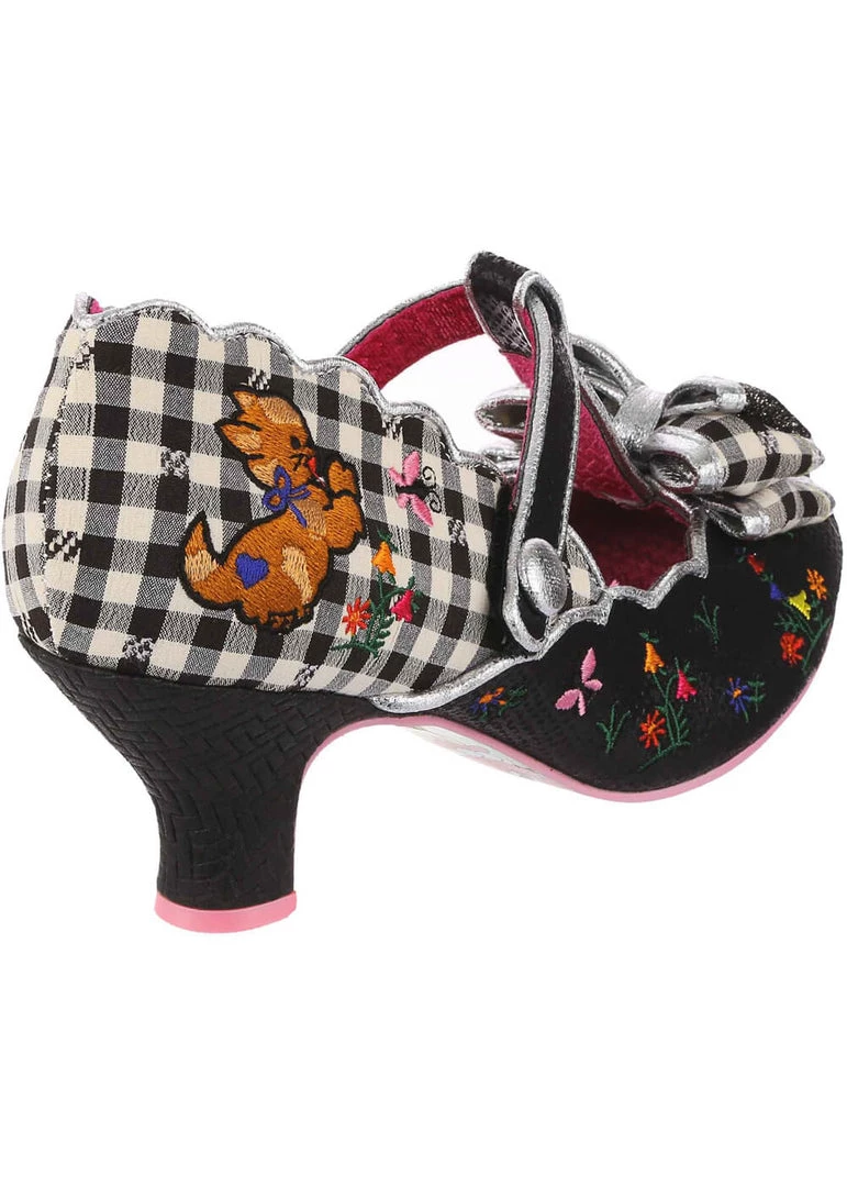 New In Irregular Choice Catching Butterflies Cat Pumps Black