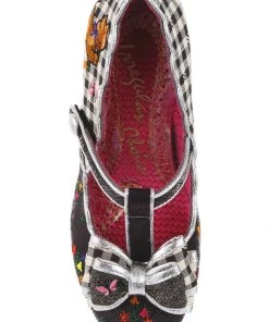 New In Irregular Choice Catching Butterflies Cat Pumps Black