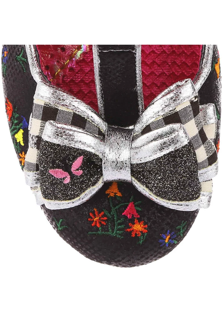 New In Irregular Choice Catching Butterflies Cat Pumps Black