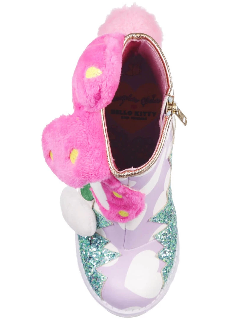 New In Irregular Choice X Hello Kitty Everyone Loves You Boots Purple
