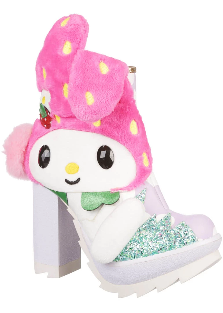 New In Irregular Choice X Hello Kitty Everyone Loves You Boots Purple