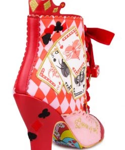 New In Irregular Choice Playing Cards Full House Boots Red