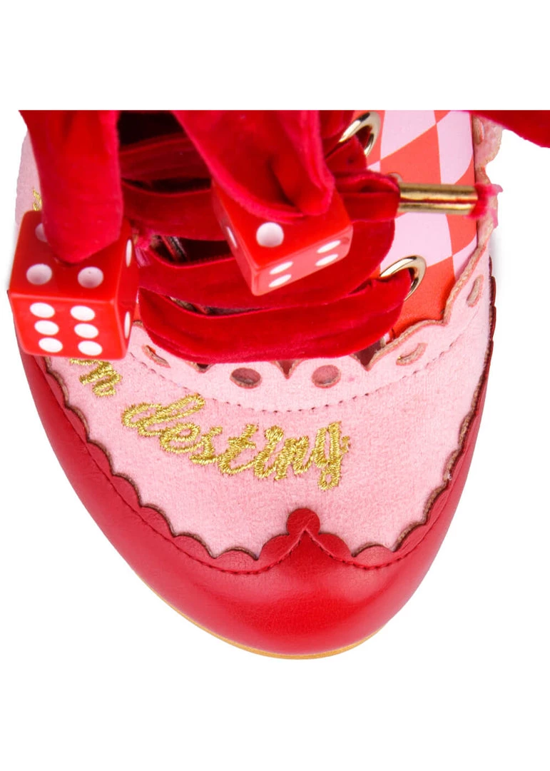 New In Irregular Choice Playing Cards Full House Boots Red