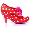 Irregular Choice Bright Eyes Polkadot 50's Pumps Red White