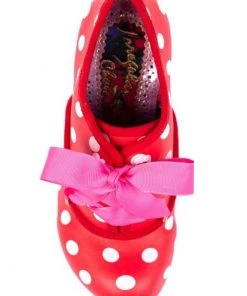 Irregular Choice Bright Eyes Polkadot 50's Pumps Red White