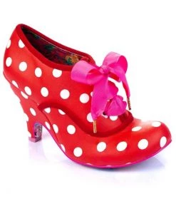 Irregular Choice Bright Eyes Polkadot 50's Pumps Red White