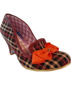New In Irregular Choice Kanjanka Checks Pumps Burgundy Red