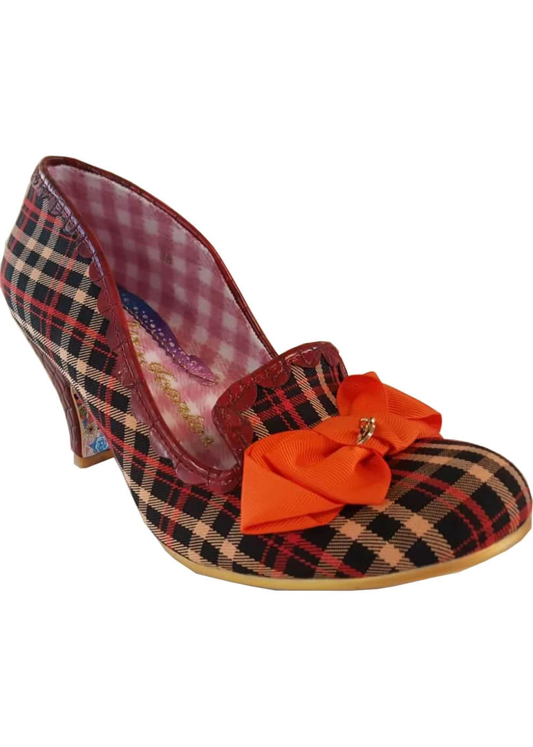 New In Irregular Choice Kanjanka Checks Pumps Burgundy Red